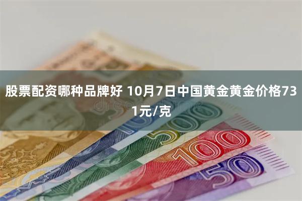 股票配资哪种品牌好 10月7日中国黄金黄金价格731元/克